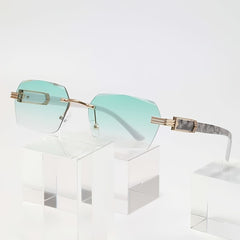Vintage Rimless Sunglasses Women Unisex Rectangle Frameless Candy Glasses
