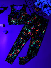 Luminous Tie Dye Printed Sports Tank Top Glow In The Dark Graphic