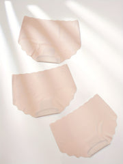 3 Seamless Scallop Trim Briefs Intimates Panties Women's Lingerie