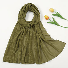 Embossed Soft Scarf Sunscreen Shawl for Women Girls