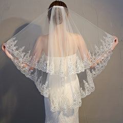 Lace Edge Bridal Veil Wedding Hair Accessory