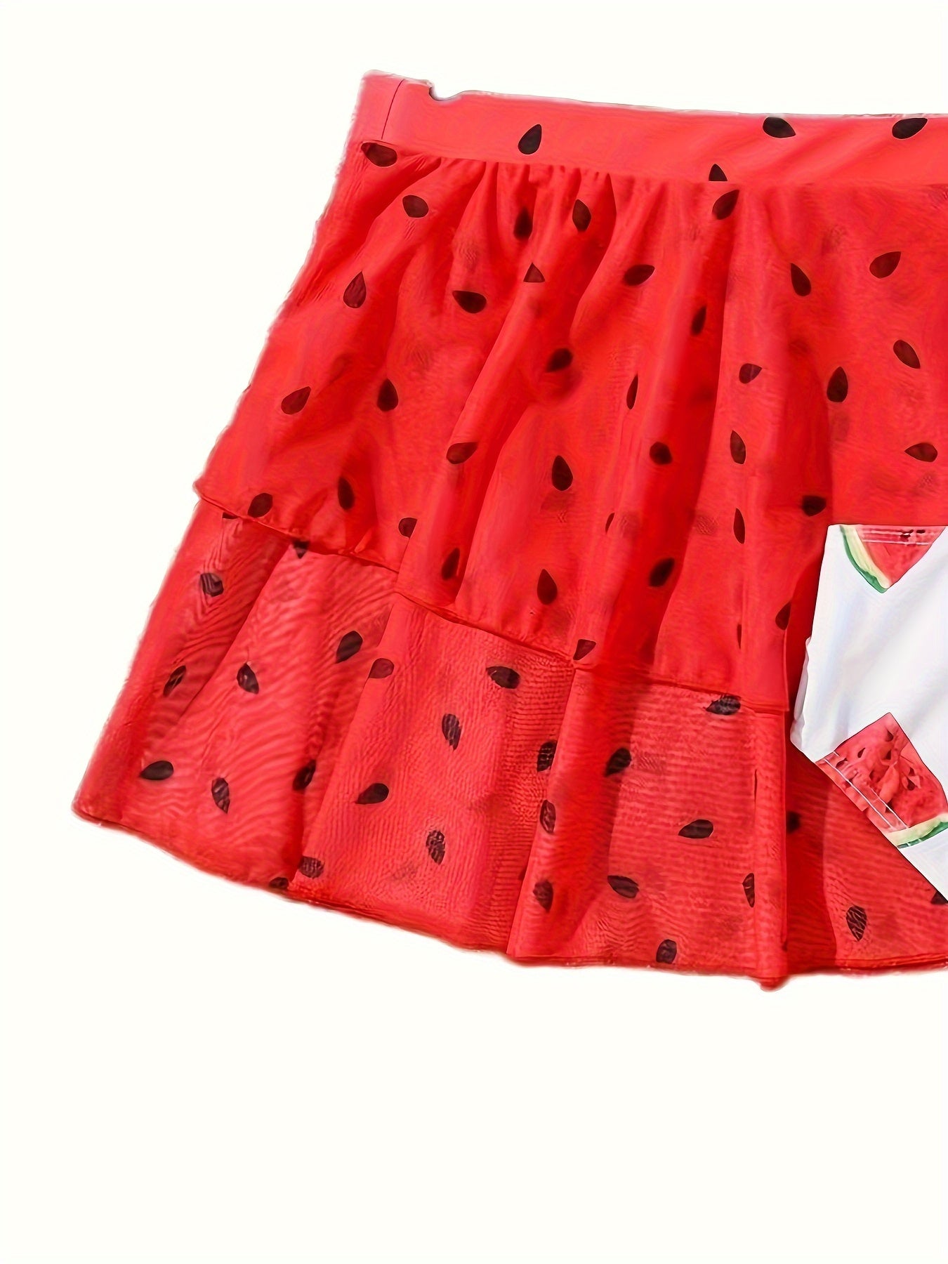Watermelon Style 3pcs Swimsuit Set For Girls Summer Vacation