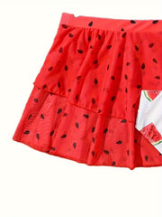 Watermelon Style 3pcs Swimsuit Set For Girls Summer Vacation