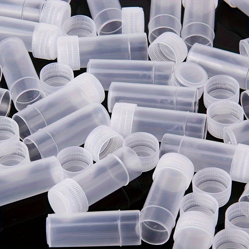 30 Pcs 5ml Plastic Test Tubes Sample Vials Capsules Storage Screw Caps
