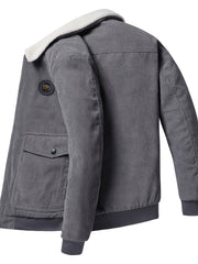 Men's Casual Corduroy Flap Pocket Jacket Coat