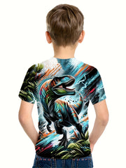 T Rex 3D Print Boys T shirt Lightweight Short Sleeve Top