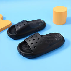 Boys Lightweight Solid Slippers Open Toe Non Slip Indoor Shower Pool