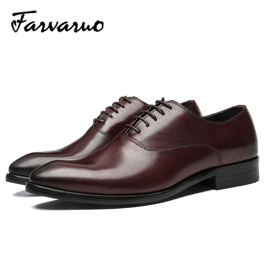 FARWARWO Men's Leather Oxford Shoes Pointed Toe Formal Comfortable Dress Shoes