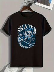 Skater Print Men's Graphic T shirt for Summer