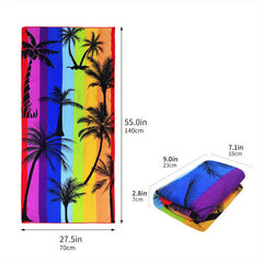 Coconut Tree Print Beach Towel Quick Drying Portable Durable
