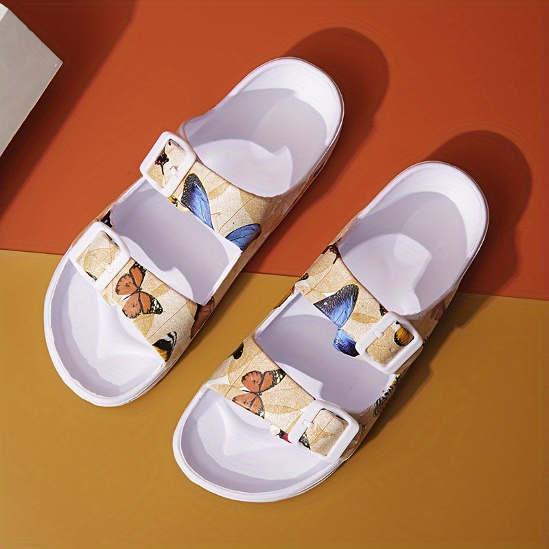 Women's Butterfly Quick Drying Footbed Slides Sandals