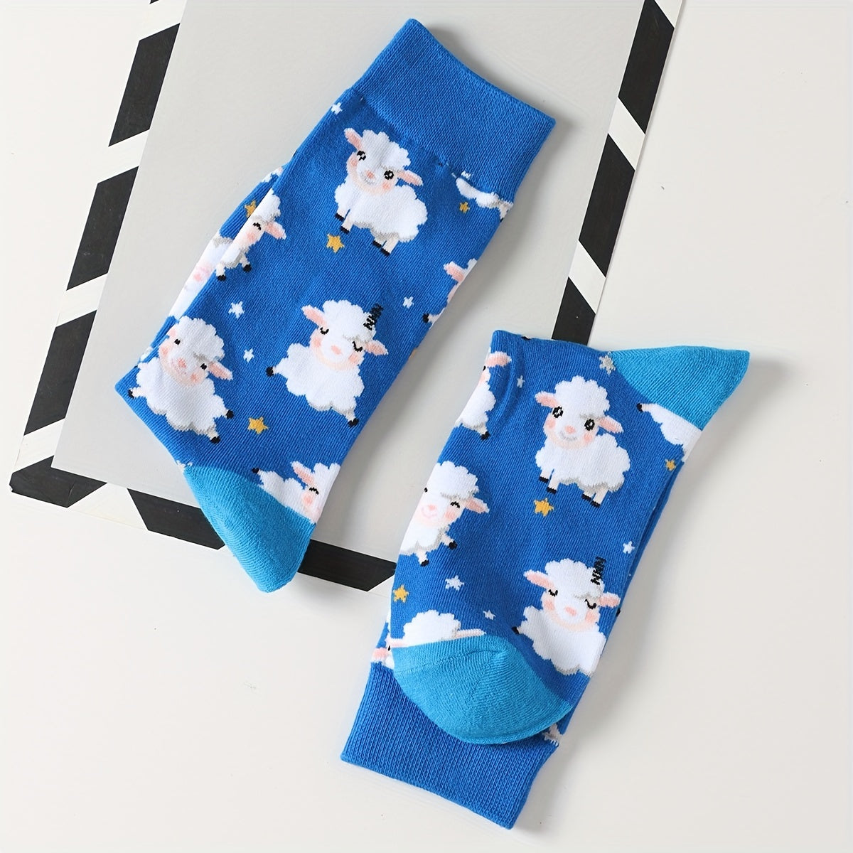 Cartoon Sheep Print Socks Women's Stockings