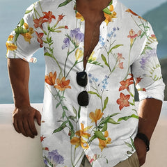 Men's Hawaiian Shirt Flower Print Short Sleeve Casual Summer Top