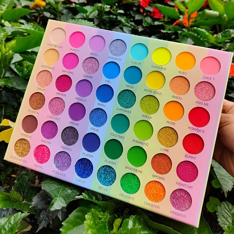 48 Colors Rainbow Eyeshadow Palette Matte Metallic Shimmer Bright Tone