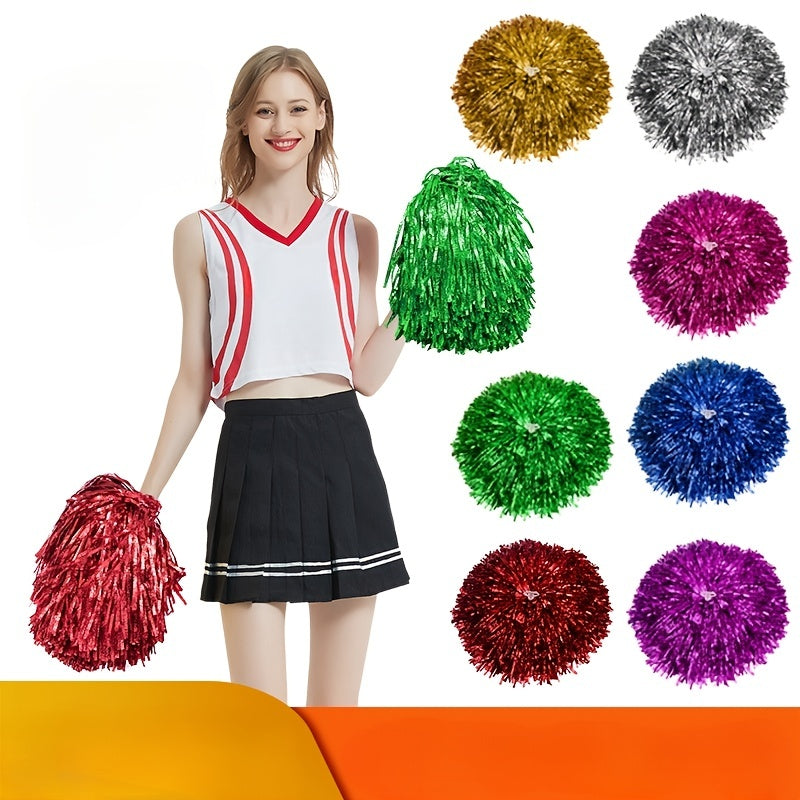 2pcs Cheerleading Pom Poms Durable Ring High Intensity Sports Competition