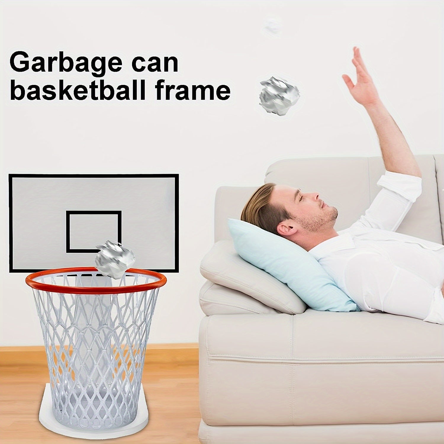 Basketball Rack Shelf Trash Can Holder Home Decor Room Decor