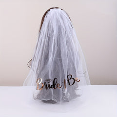 Bride to Be Single Layer Lace Bridal Veil Headpiece
