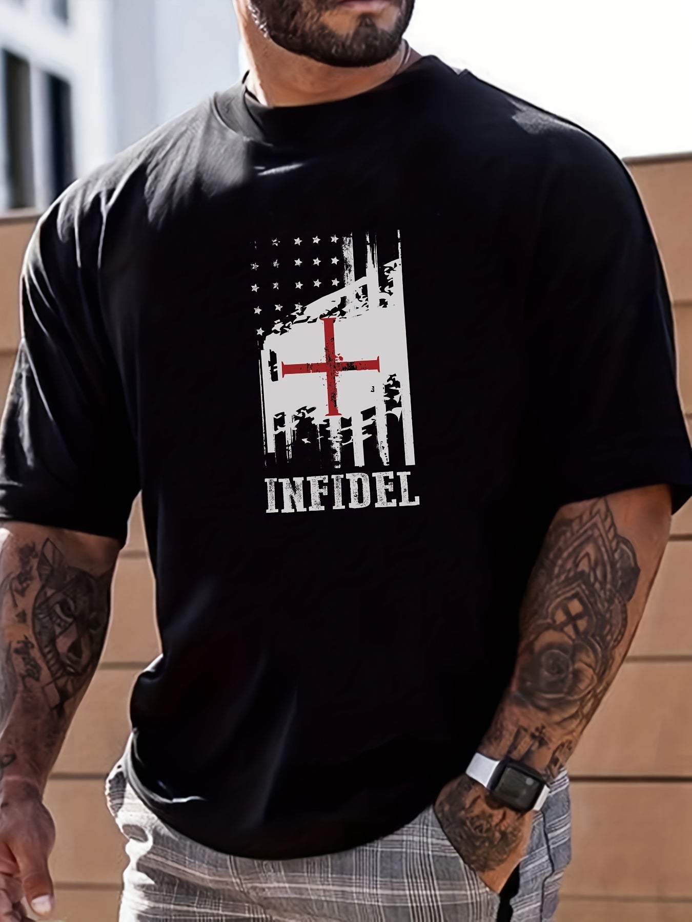 Men's Graphic Crew Neck T-shirt for Summer Vacations