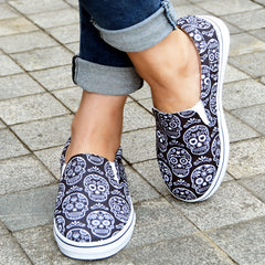 Women's Halloween Printed Slip On Sneakers Lightweight Outdoor Shoes