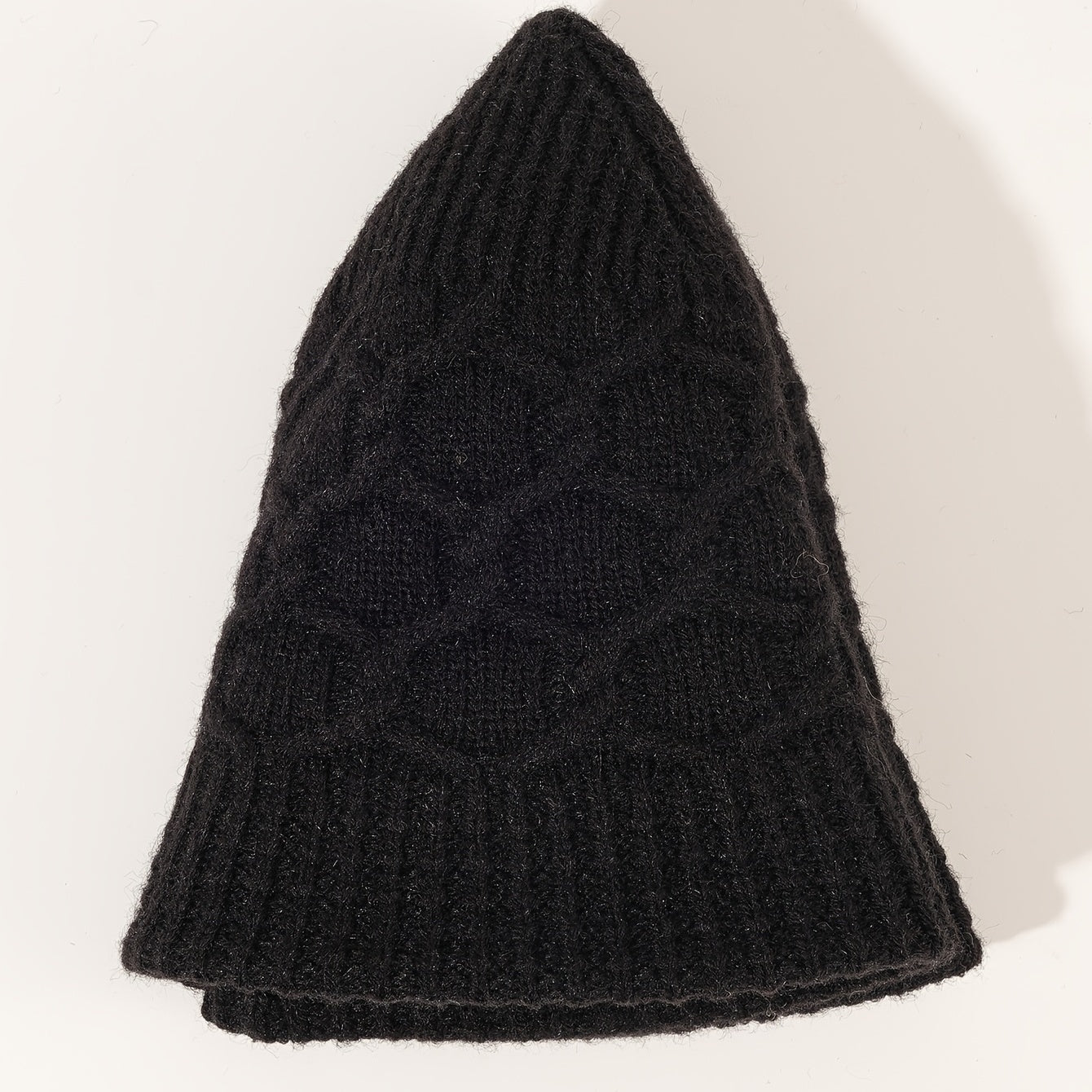 Woolen Knitted Plaid Bucket Hat for Women
