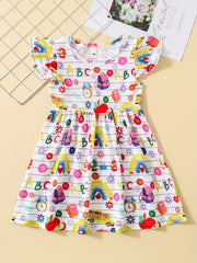 Girls School Print Casual Summer Dress
