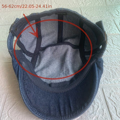 Denim Rhinestones Five star Beret for Men and Women
