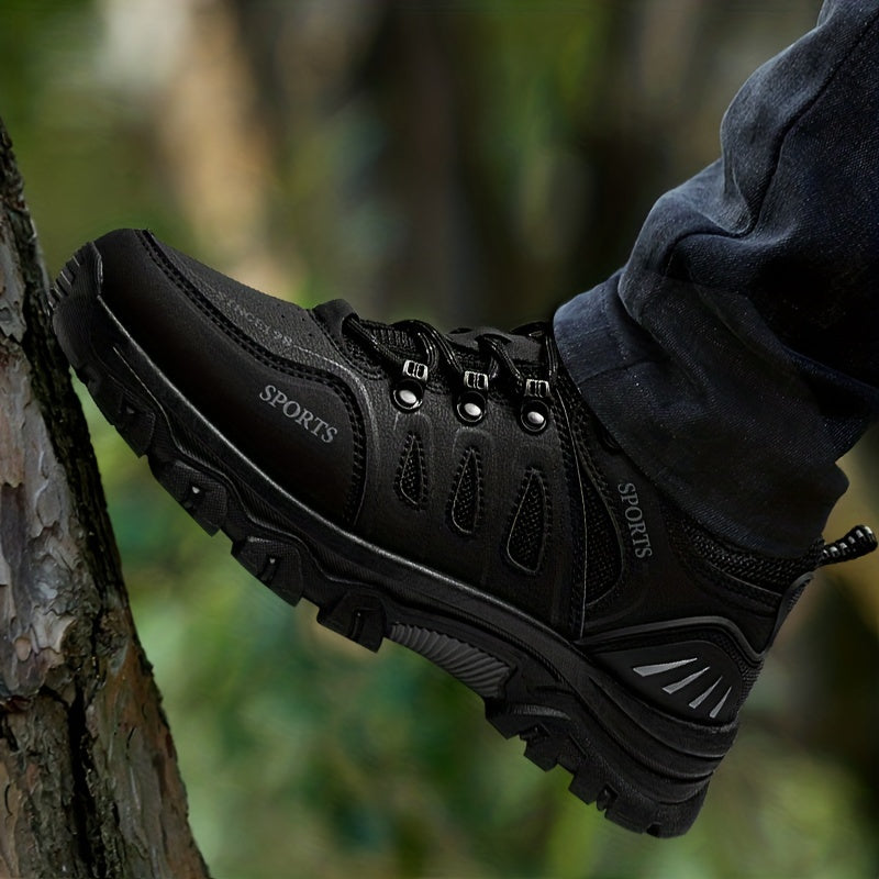 Men's Lace Up Durable PU Leather Hiking Shoes