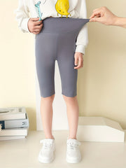 Girls Stretch Soft Leggings Elastic Waist Athletic Biker Shorts