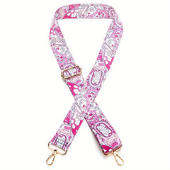 Colorful Floral Pattern Removable Bag Strap Boho Style Adjustable Shoulder Strap