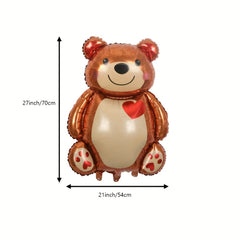 Little Bear Embracing Cake Aluminum Film Balloon Birthday Party Decoration