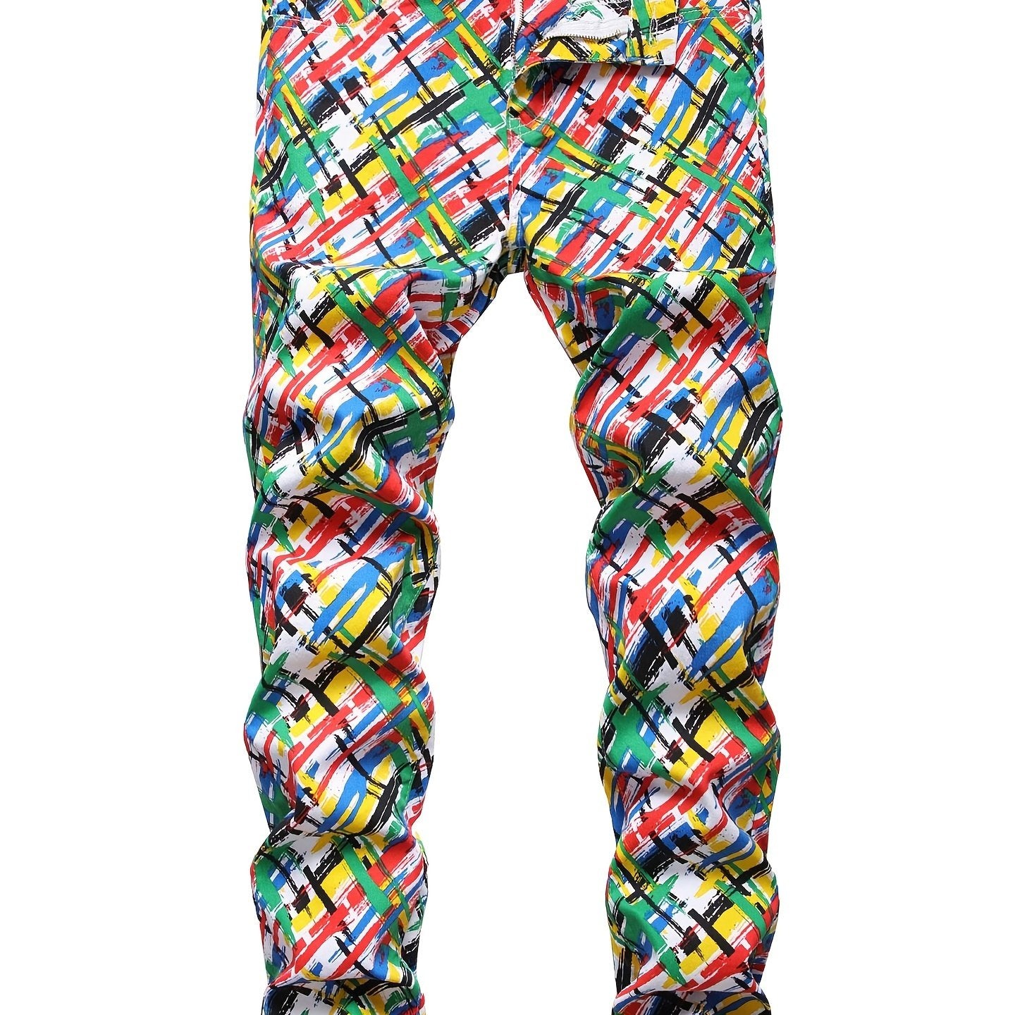 Men's Colorful Straight Wash Denim Jeans With Pockets