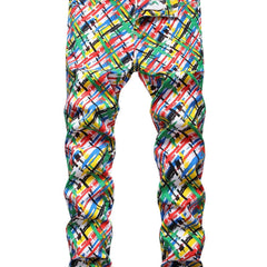Men's Colorful Straight Wash Denim Jeans With Pockets
