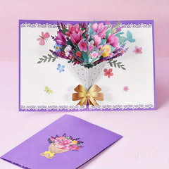 Pop Up Flower Card 3D Greeting Card For Birthday Mothers Father's Graduation