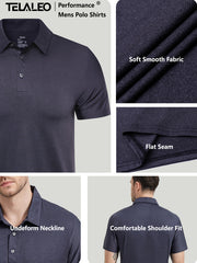 4 Pack Mens Quick Dry Golf T Shirt Moisture Wicking Workout Tee