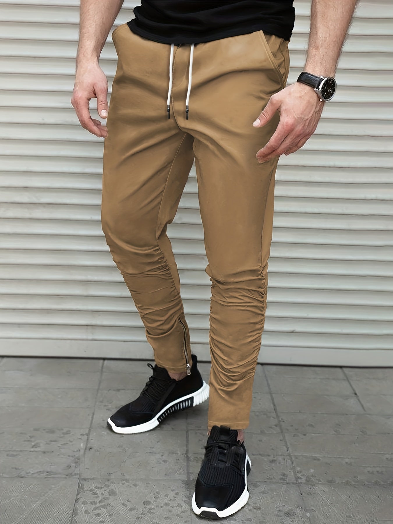 Men's Drawstring Jogger Pants Hip Pop Loose Casual Work Pants