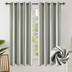 Light Gray Blackout Curtain Autumn Retro Style