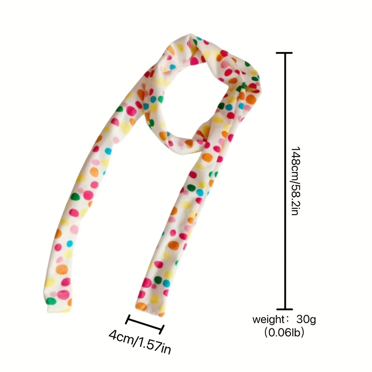Y2K Polka Dot Neckerchief Casual Long Ribbon Skinny Scarf