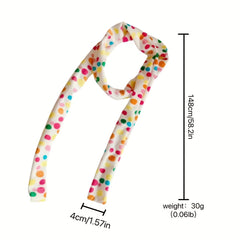 Y2K Polka Dot Neckerchief Casual Long Ribbon Skinny Scarf