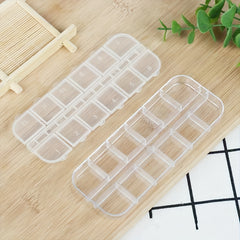 12 Grids Transparent Plastic Storage Box Nail Art Jewelry Pill Beads Organizer