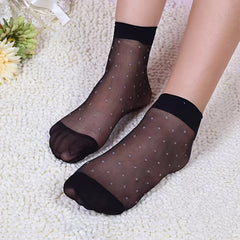 Polka Dots Mesh Socks for Women