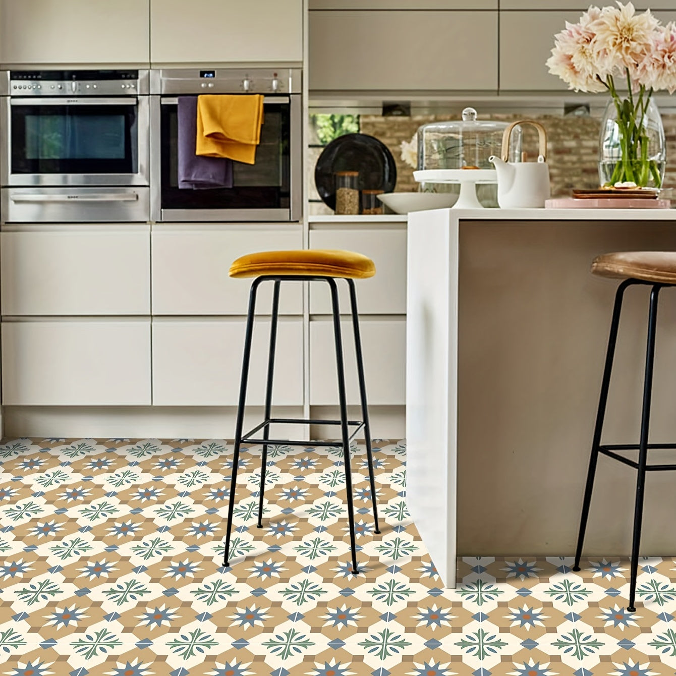 Moroccan Style Waterproof Kitchen Wall Stickers - 9 Sheets