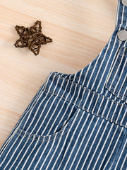 Boys Stripe Denim Pants Overall Jumpsuit Clothes Kids Clothing