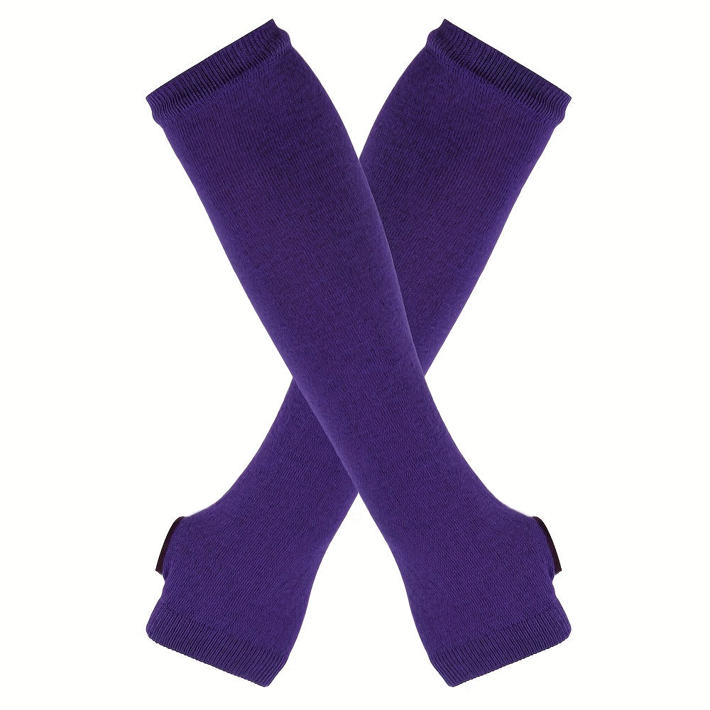 Y2K Knitted Fingerless Gloves Long Sleeves