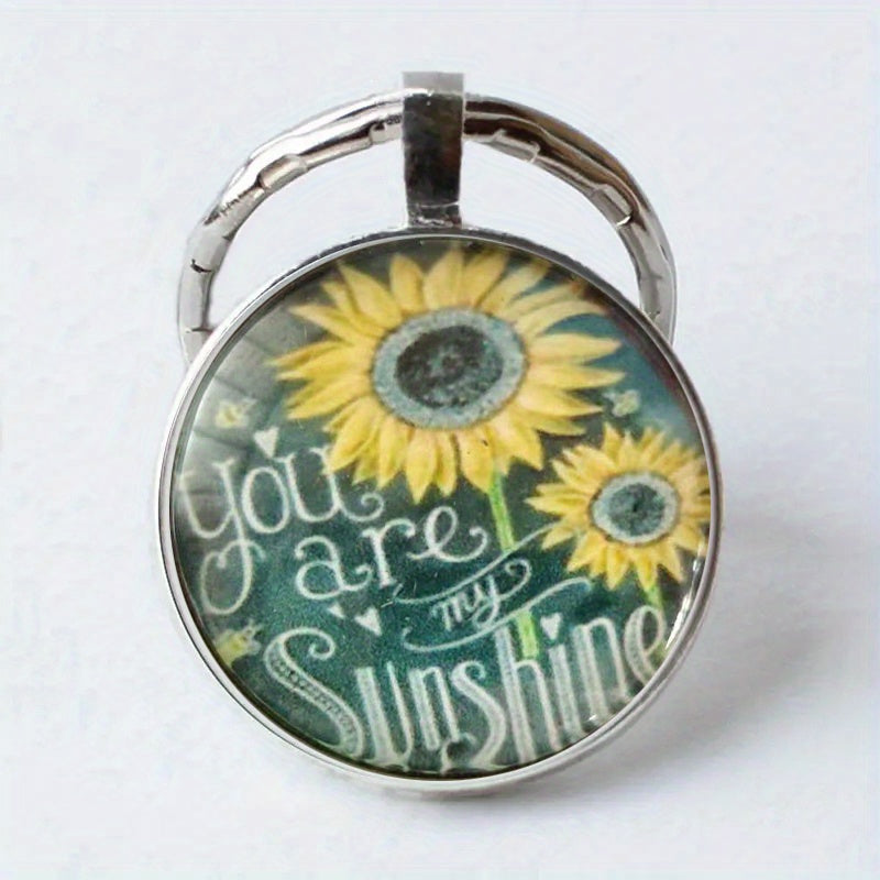 Vintage Sunflower Keychain for Boys - Stylish Bag Accessory
