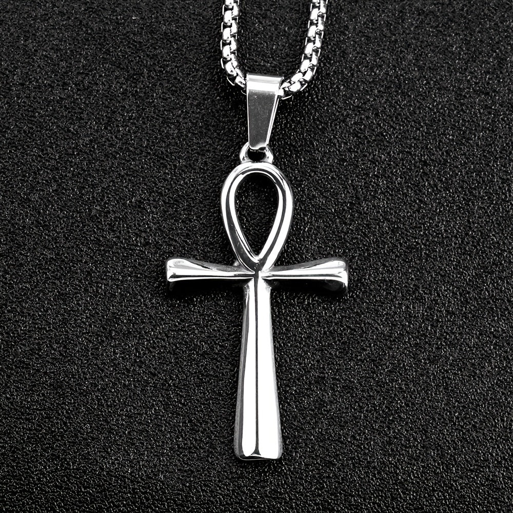 Ancient Egyptian Life Charm Pendant Cross Necklace