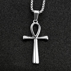 Ancient Egyptian Life Charm Pendant Cross Necklace