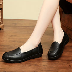 Women's Solid Loafers Casual Slip On Soft Sole Work Shoes