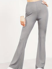 Ribbed High Rise Stretch Skinny Flare Leggings