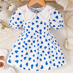 Toddler Baby Girls Stylish Tunic Dress Summer Floral Doll Collar