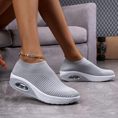 Women's Air Cushion Platform Sneakers Slip-on Walking Shoes